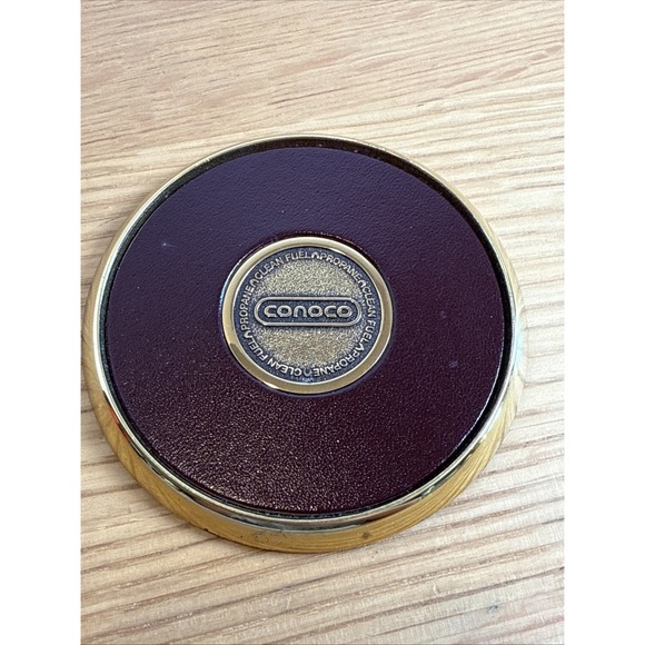 Conoco Inc Petroleum Gasoline Oil Coaster Paperweight Advertise VTG Rare